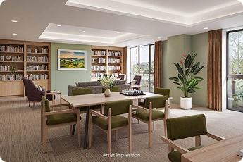 Communal living space at Richard Hadlee Retirement Village
