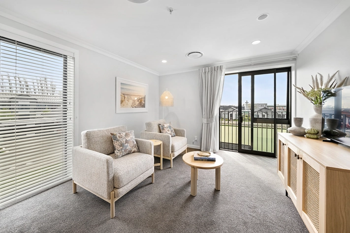 Living space at Richard Hadlee Retirement Village