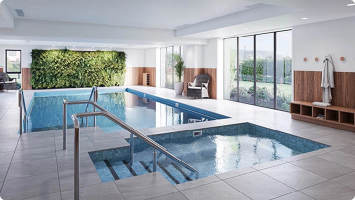 Indoor swimming pool at Richard Hadlee Retirement Village