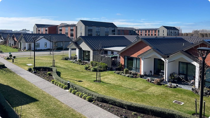 New village centre and homes at Richard Hadlee Retirement Village