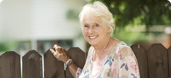 woman near fence